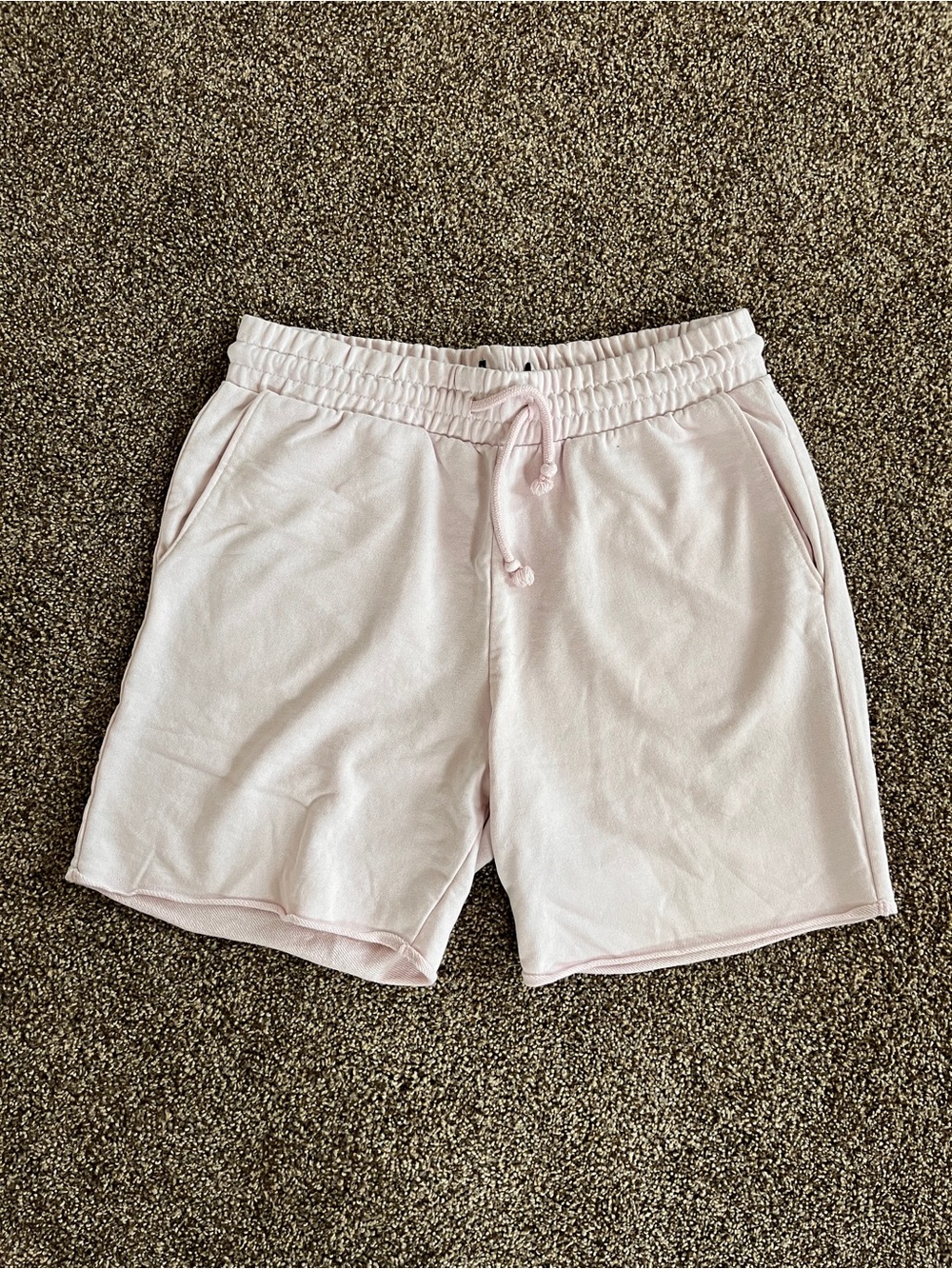 Men's Light Pink Casual Drawstring Shorts
